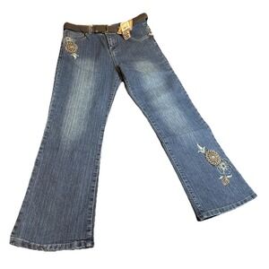 NWT Star Ride Jeans Womens 10P Bootcut Embroidered Stretch Denim